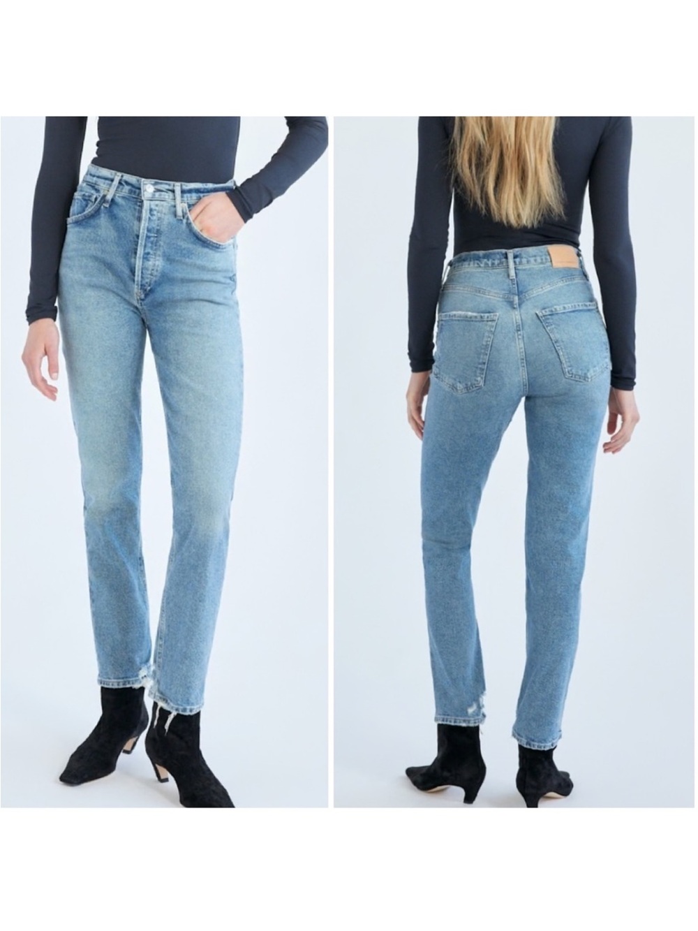 Citizens Of Humanity Straight Leg High-Rise Jeans - Light Blue Wash
